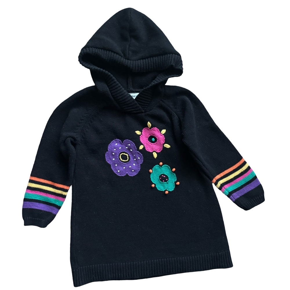 Hanna Andersson – Black Floral Hoodie Sweater – 110 - 5